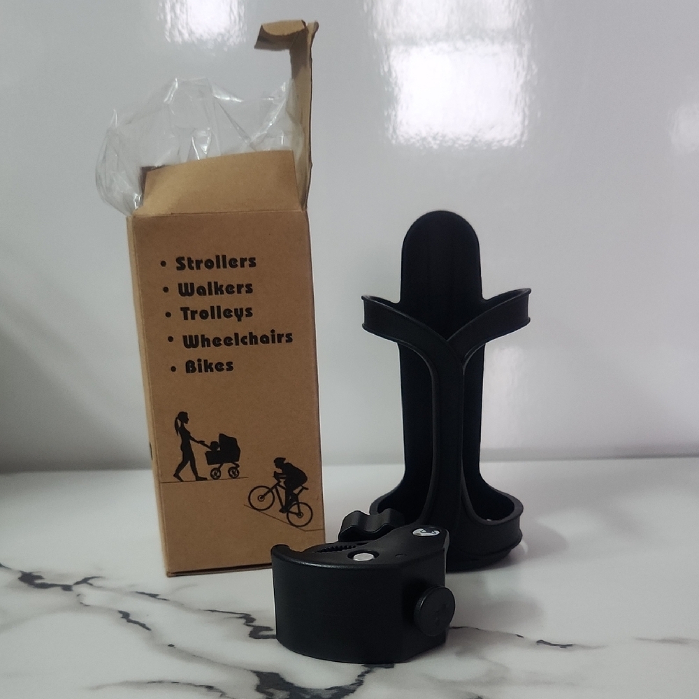 Black Cup Holder for Strollers and Bikes